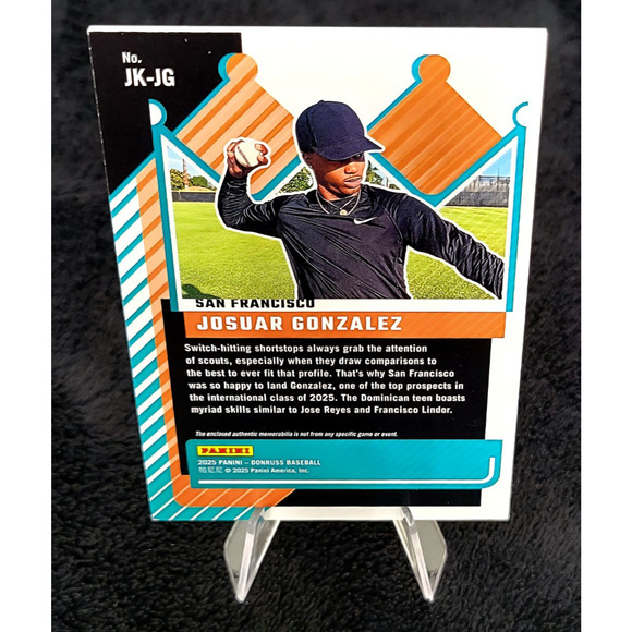 2025 Jersey Kings Josuar Gonzalez Donruss Patch #JK-JG Blue Ice (RC) - Picture 2 of 2